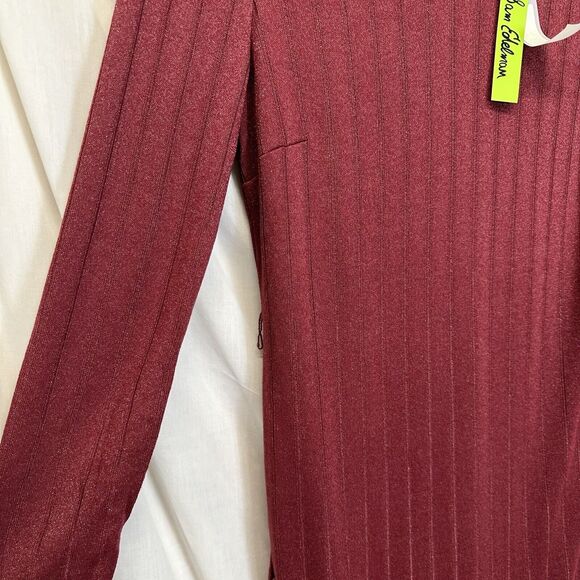 Sam Edelman Dress Long‎ Sleeve Sheath Cocktail Mini Short Red Knit Size 12 NWT - Picture 7 of 16